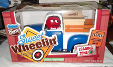 M&M's Sweet Wheelin' Red's Garage Blue Pickup Candy Dispenser New/Candy Removed. picture