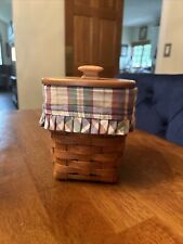 Longaberger Vintage 1987 Medium Spoon Basket, Liner & Wooden Lid picture