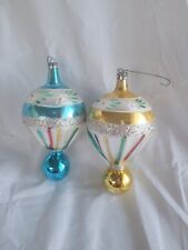 Unique Vintage Blue and Gold Holiday Ornaments picture