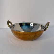 Copper Stainless Steel Indian Kadai Serving Bowl 6