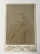1880s HAMILTON MONTANA Man with Mustache antique Cabinet Card Photo picture