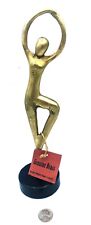Vintage Brass Sculpture Ballerina Dancer Figurine Twisted Legs Pirouette 12”T picture