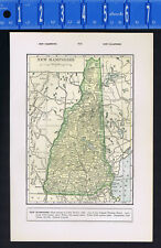 NEW JERSEY & NEW HAMPSHIRE- Smaller Vintage 1947 Double-Sided Color State Map picture