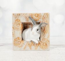2003 Lladro Natural Frames Bunny Rabbit in Square Floral Arbor Figurine 4