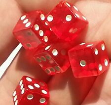 Vintage/Classic/Throwback Crisloid Red Lucite dice 5 dice 1/2