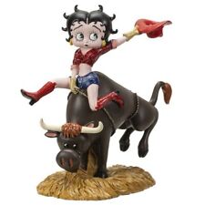 PT Betty Boop as a Cowgirl Riding a Bull Hand Painted Resin Figurine Statue picture