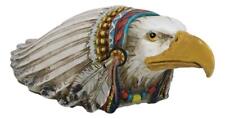 Native Spirit Bald Eagle With Indian Chief Headdress Piggy Money Coin Bank picture