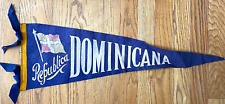 Vintage Dominican Republic Republica Dominicana Blue Felt Flag Pennant 27x8.5 picture