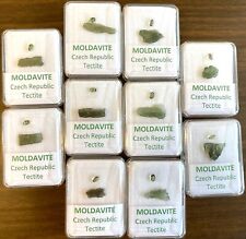 Rare Authentic Moldavite: Cosmic Power - Natural and Faceted in Acrylic Boxes picture