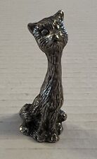 Pewter/metal Long Neck Cat Miniature  Collectible Figurine Spoontiques picture