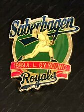Vintage Saberhagen 1989 A L Cy Young Royals Metal Pinback Lapel Pin Hat Pin picture
