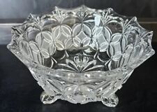 Vtg Lead Crystal Candy Dish Hofbauer Collection Bowl Cut Circle Frosted Footed picture