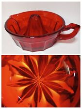 Rare Vtg Red Amberina Depression Art Glass Juicer Squeezer Retro Granny Kitchen picture