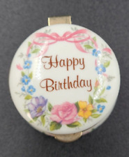 Ayshford Staffordshire England Fine Bone China Trinket Box Happy Birthday Hinged picture