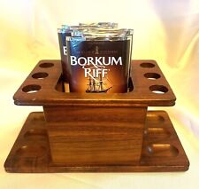 Vintage Decatur Industries Deco 6 Pipe Smoking Caddy Walnut with Tobacco Storage picture