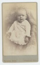 Antique CDV Circa 1870s Adorable Little Baby in Dress Rowley Bros. Kearney, NB picture