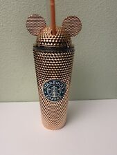 Starbucks Disney Rose Gold Tumbler with Mickey Mouse Ears Lid New picture