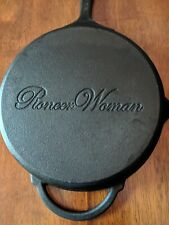 8” inch Pioneer Woman Cast Iron Double Spout Skillet Butterfly Handle Grill used picture