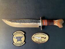 Jim Behring Treeman Camp Knife 9 3/4 In Hammer Marked  Blade, Mosher Sheath picture