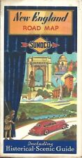 1941 SUNOCO Road Map NEW ENGLAND Massachusetts Connecticut Maine New Hampshire picture