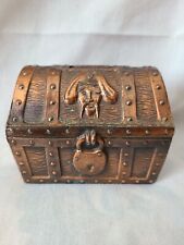 Vintage Brass Pirate Treasure Chest Piggy Bank picture