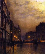Art Oil painting John-Atkinson-Grimshaw-London-Piccadilly-at-NIght canvas picture