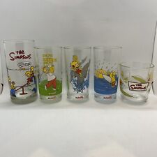 5x The Simpsons Vintage Drinking Glasses Hungry Jacks & Nutella 1994 1998 2008 picture