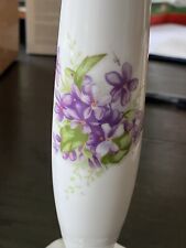 Lovely Porcelain Vase With Violets Marked With Crossed Arrows picture