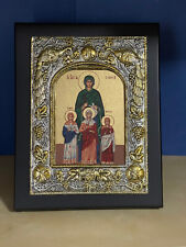 Saint Sophia and her Daughters-SILK SCREENS ICONS SILVER PLATED 950 -6.7 x 8.7in picture