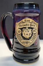 King Richards Faire Pottery Vtg 1997 Renaissance LE 404/500 Mug Tankard Lion BOP picture