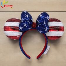Disney Stars Stripes Americana Minnie Ears Headband Flag Patriotic 4th July picture