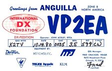 Anguilla British West Indies VP2EA QSL Radio Postcard picture