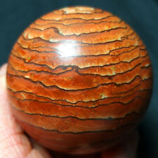 TOP 376G 64MM Natural Polished Wood grain stone Crystal Sphere Ball Healing A709 picture