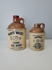 McCormick Vintage Set of 2 Platte Valley Straight Corn Whiskey Decanters Jugs picture