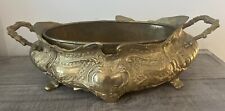 Antique Vintage Brass Rococo French Jardiniere Planter Flower Box With Insert picture