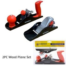 2PC ADJUSTABLE WOOD PLANE SET CARPENTERS STEEL SMOOTHING BLOCK FILE HAND TOOLS picture