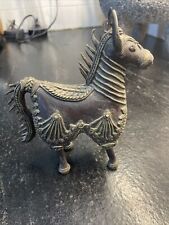 VINTAGE INDIA BASTAR DHOKRA TRIBAL HORSE FIGURE STATUE LOST WAX  picture