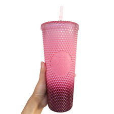 Gradient Pink- 2022 Starbucks 24oz Cold Drink Cup Diamond Studded Tumbler Gift picture