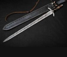 CUSTOM HAND MADE DAMASCUS STEEL VIKING HUNTING TACTICAL TOMAHAWK EDC SWORD picture
