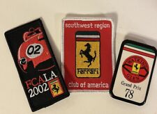 Los Angeles Ferrari Club Vintage Patches & Pin- Watkins Glen Southwest Region picture