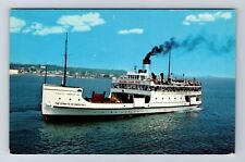 Mackinaw City MI-Michigan, Straits Of Mackinac Boat, Antique, Vintage Postcard picture