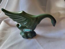 Vintage Genuine Haeger Pottery Green Swan/Goose Figurine With Label picture