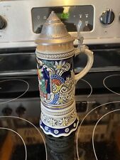 Vintage Lidded Beer Stein with Music Box in Bottom. picture