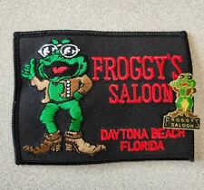 Vintage Froggy's Saloon Motorcycle Patch Pin Set Daytona Beach Bike Week Biker  picture