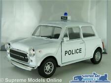 MINI COOPER MODEL CAR POLICE WHITE + DISPLAY CASE 1:36 SCALE WELLY CLASSIC K8 picture