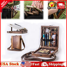 Multifunctional Portable Writers Messenger Postman Bag Wooden Box Durable Craft picture