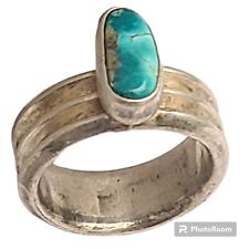 ONE OF THE BEST NAVAJO Ithaca Peak TURQUOISE Ingot SILVER RINGsz10 picture