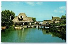c1960's Falling Water Lodge Scene Leland Michigan MI Unposted Vintage Postcard picture