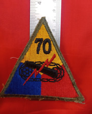 US Army Authentic WW2 Era 70th Armored Tank Battalion Patch, Height 3.5