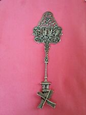 Antique Sterling Silver Cake Serving spoon marked personal symbol 40g  very rare picture